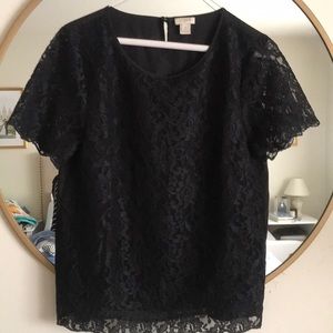 JCREW black lace blouse